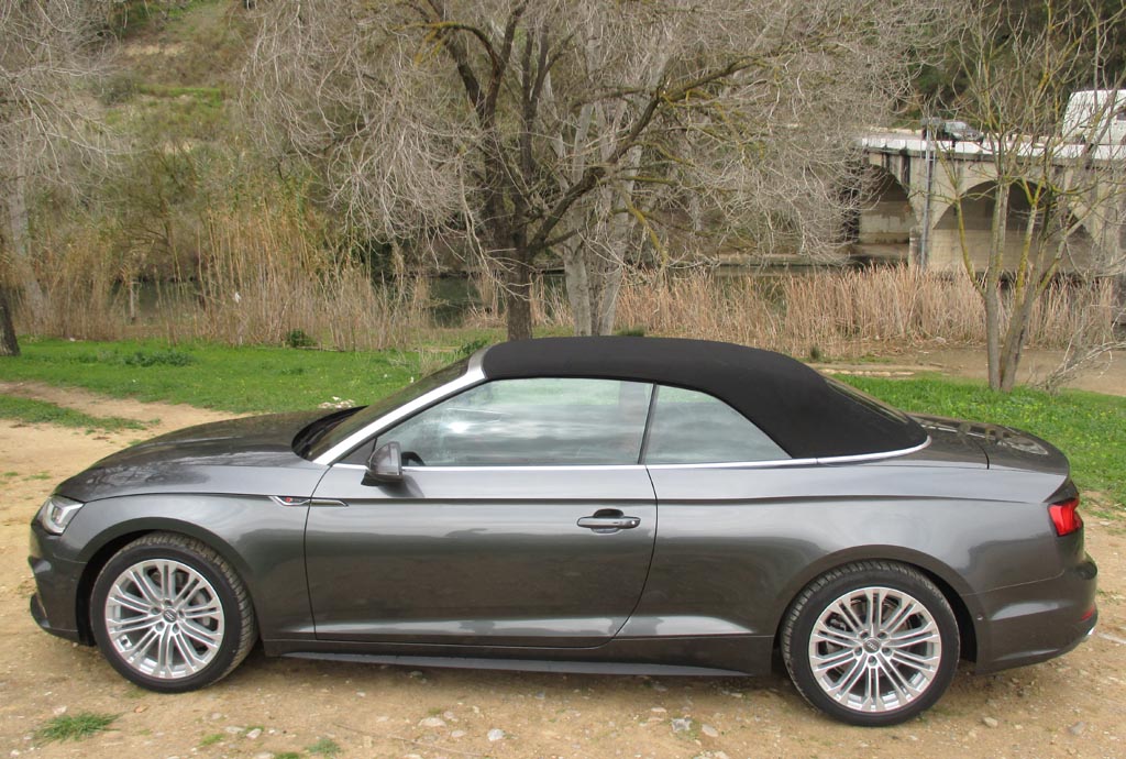 Audi A5 Cabrio: Und so sieht der Viersitzer mit geschlossenem Dach von der Seite aus. 