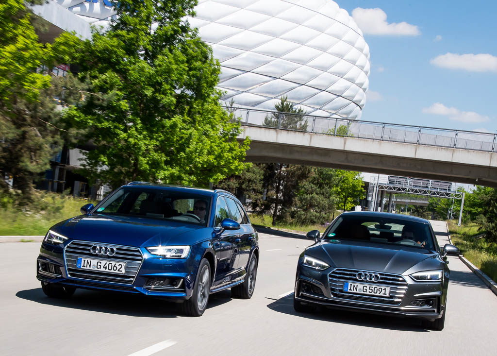Audi-Techniktag: Auch die neuen g-tron-Modelle A4 Avant (links) und A5-Sportback standen im Fokus.