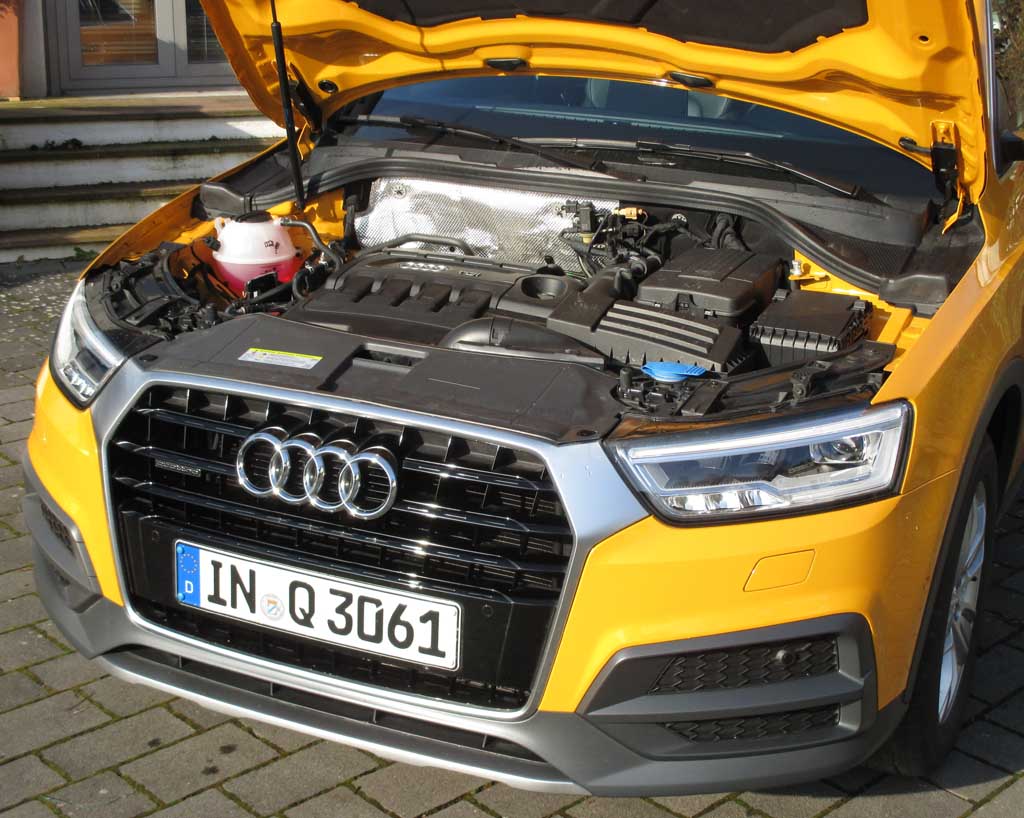 Audi Q3: Blick unter die Haube auf den 2,0-Liter-Selbstzünder.