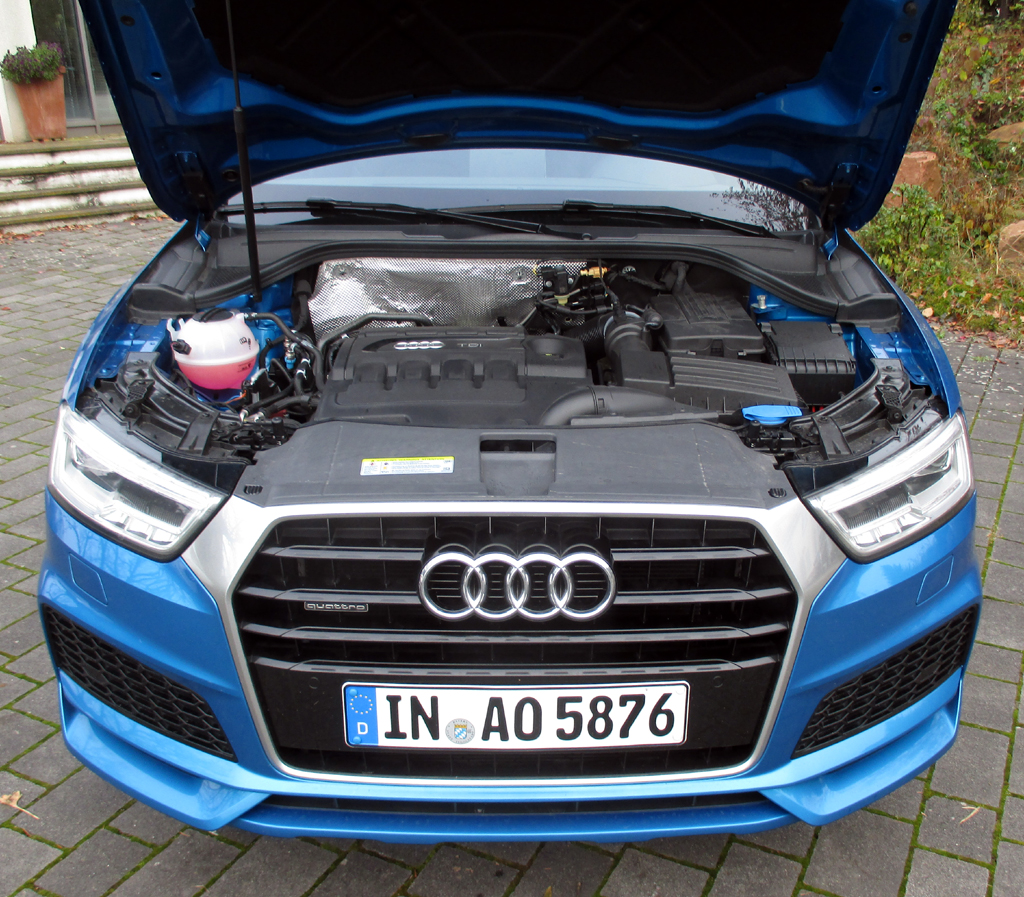 Audi Q3: Blick unter die Haube auf den 2,0-Liter-Selbstzünder.