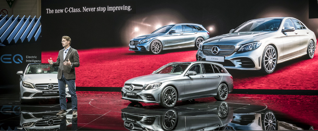 Premiere beim Autosalon in Genf: Mercedes C-Klasse. Foto: Hersteller