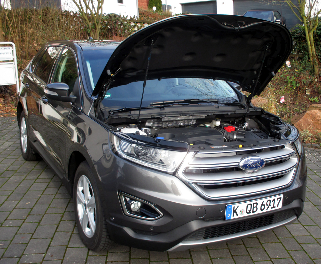 Ford Edge: Blick unter die Haube auf den aufgeladenen 2,0-Liter-Selbstzünder.