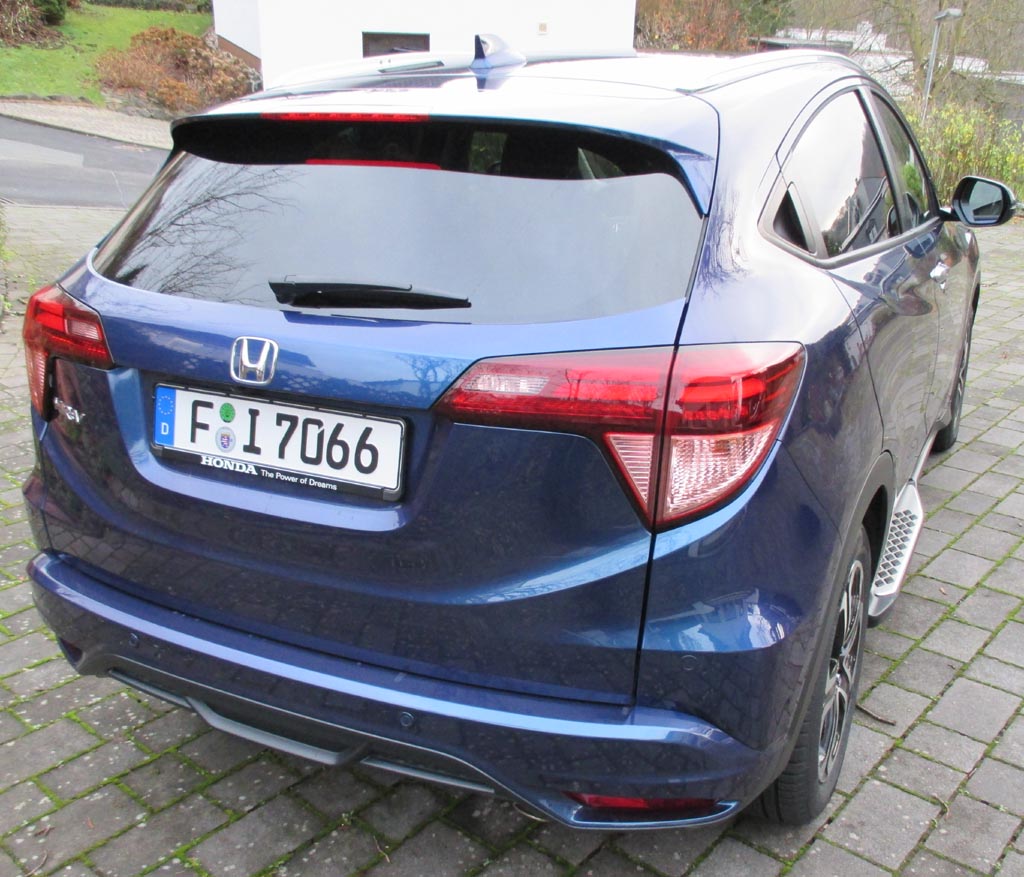 Honda HR-V: Blick auf die Heckpartie.