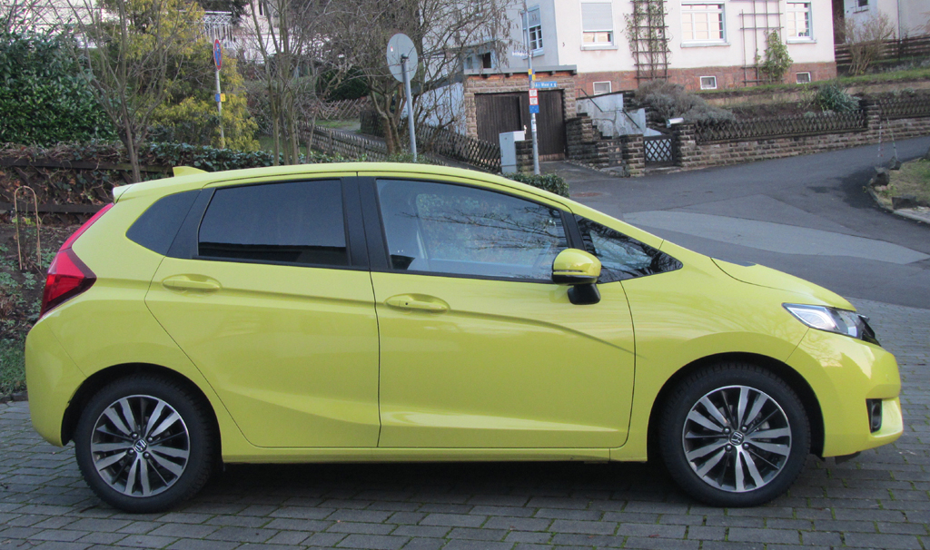 Honda Jazz: So sportlich-schick sieht der Kleinwagen von der Seite aus.
