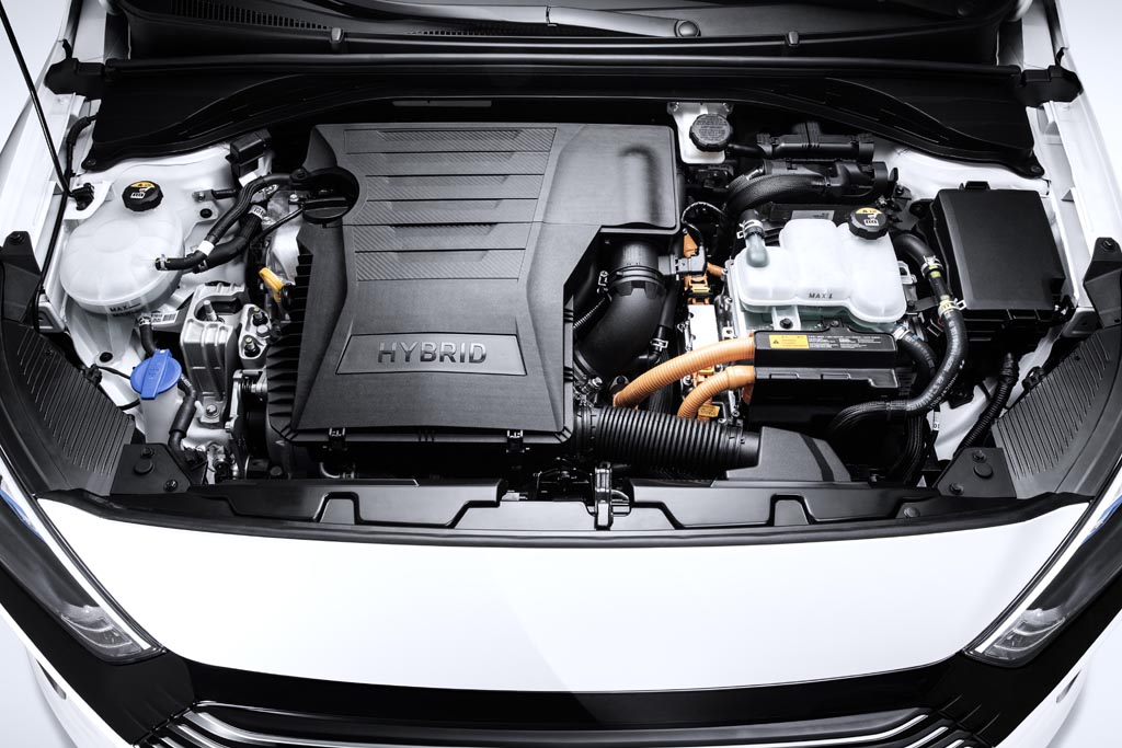 Hyundai Ioniq Hybrid: Der Benzinmotor ist 105, der Elektromotor 44 PS stark.
