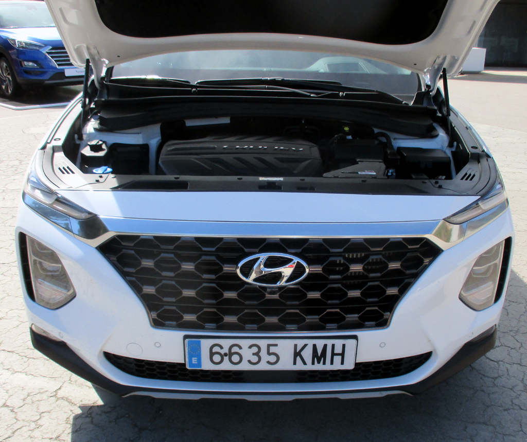 Hyundai Santa Fe: Blick unter die Haube auf den Vierzylinder-Selbstzünder.