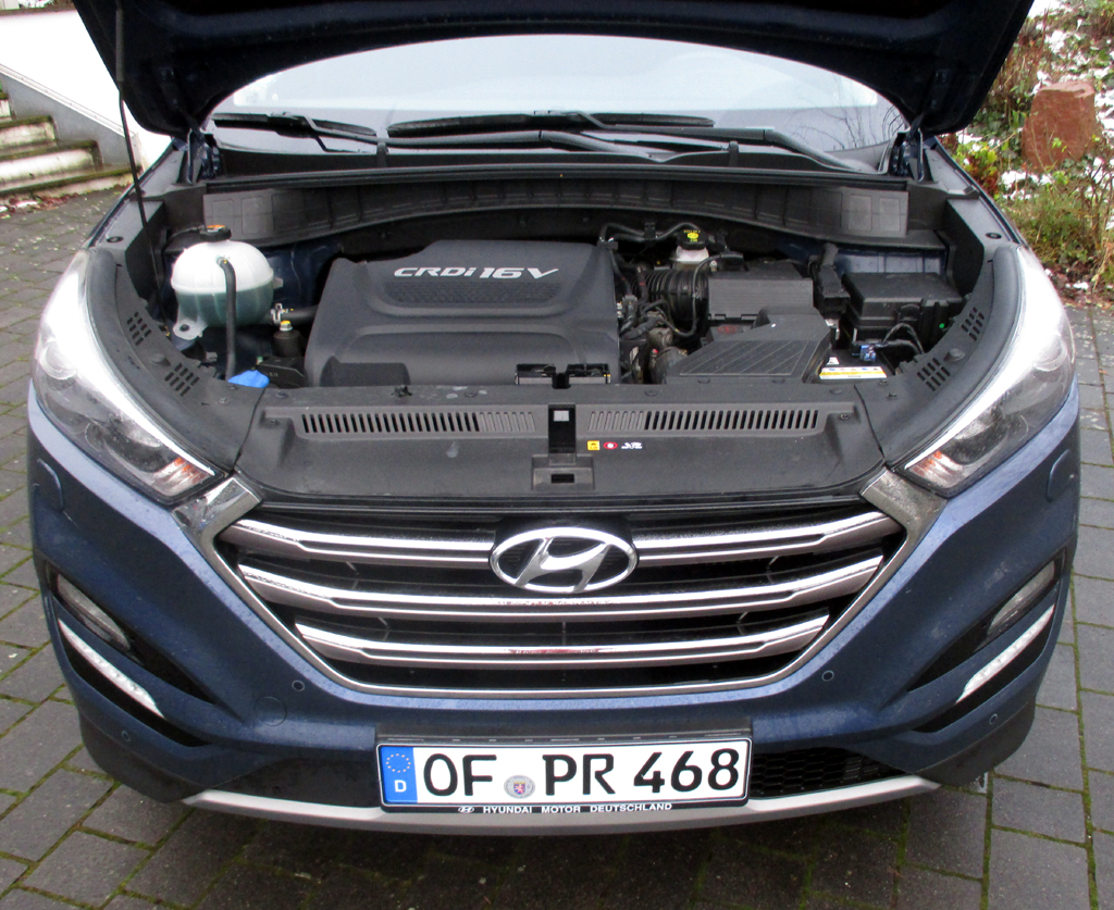Hyundai Tucson: Blick unter die Haube auf den 2,0-Liter-Vierzylinder.