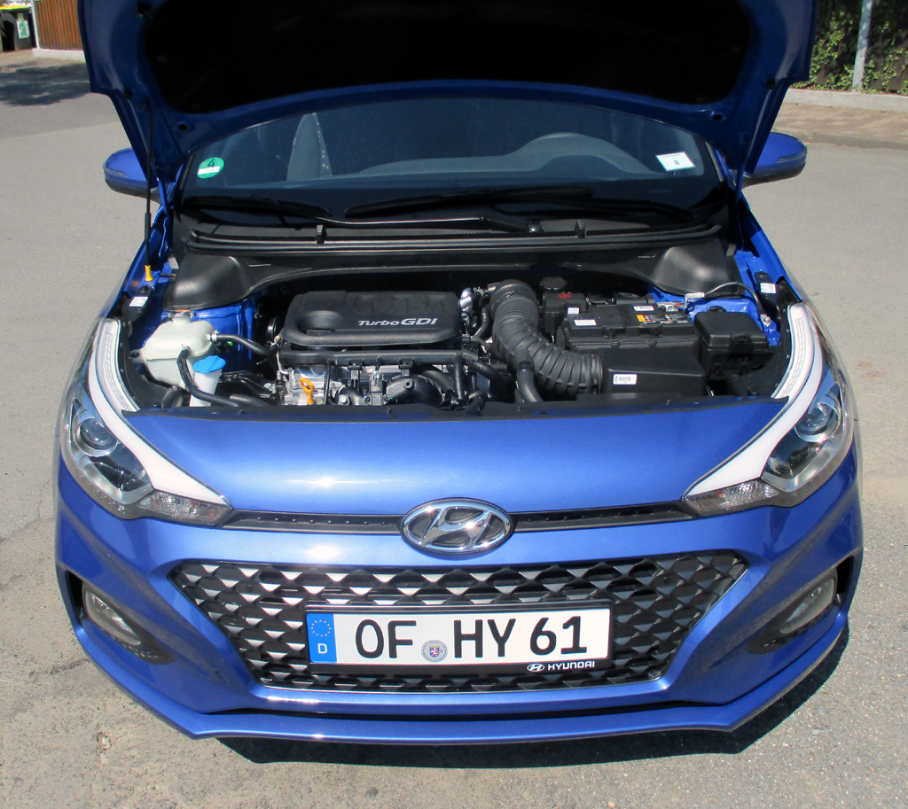 Hyundai i20. Blick unter die Haube. Vier Benziner stehen zur Wahl.