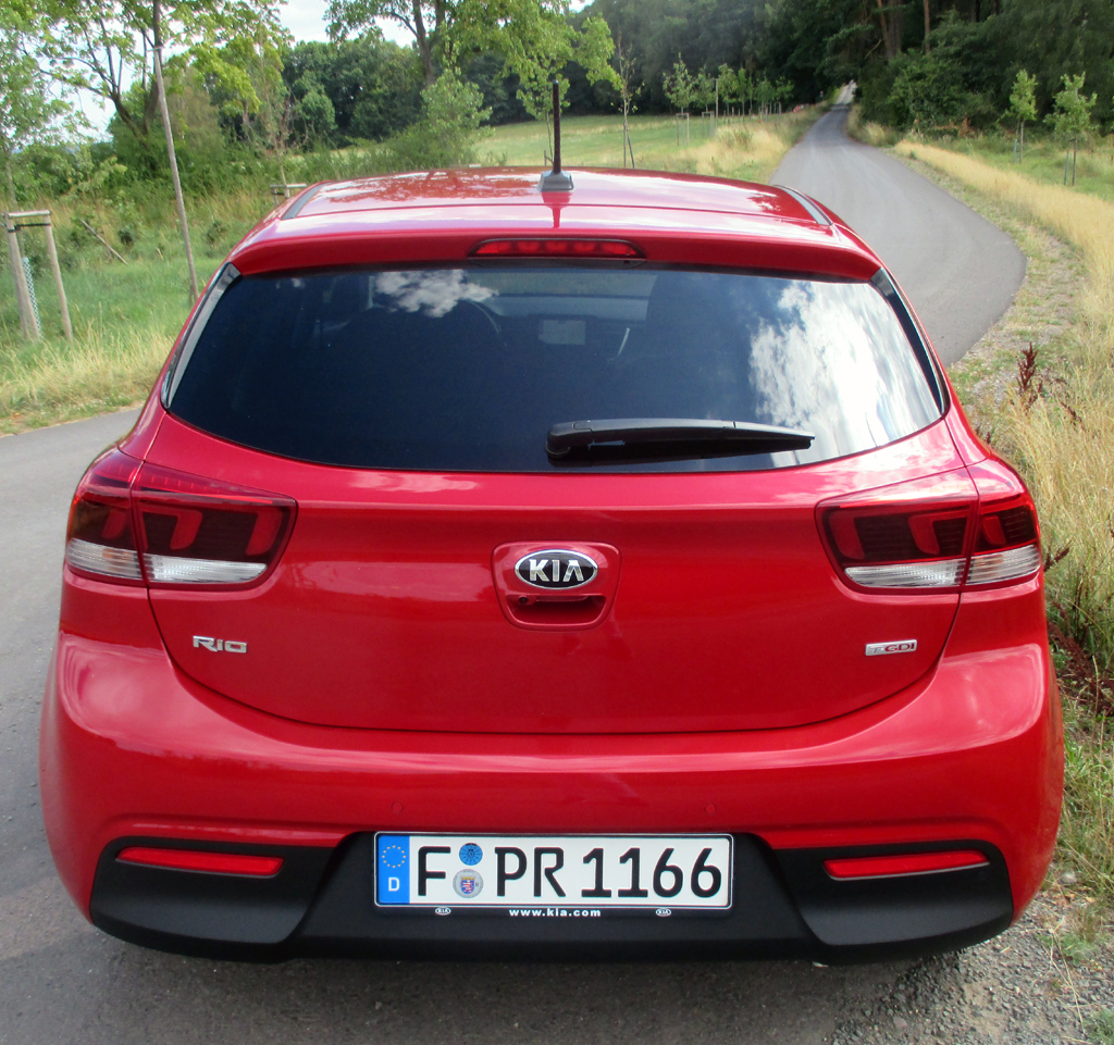 Kia Rio: Blick auf die Heckpartie.