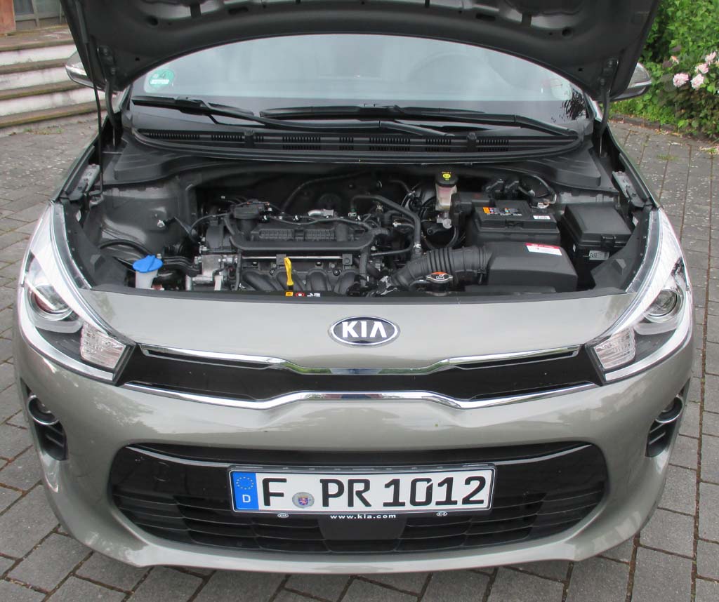 Kia Rio: Blick unter die Haube auf den kleinen 1,2-Liter.