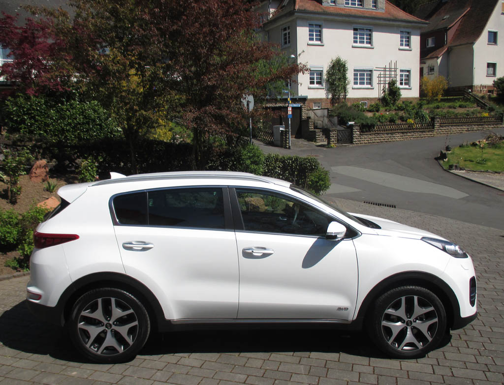 Kia Sportage: Und so sieht das kompakte SUV-Modell von der Seite aus.
