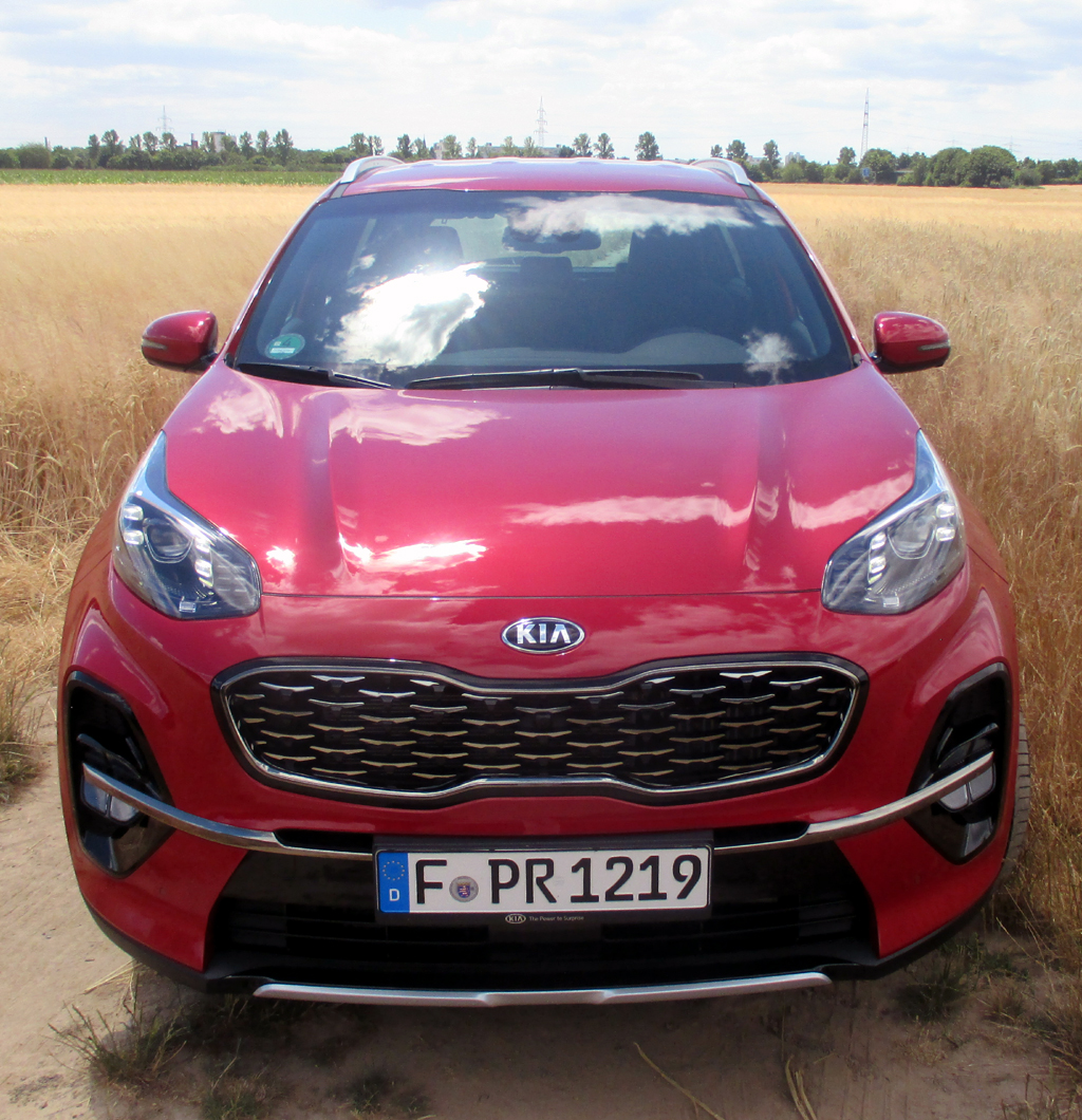 Kia Sportage: Blick auf die designmäßig nachgeschärfte Frontpartie. Fotos: Koch