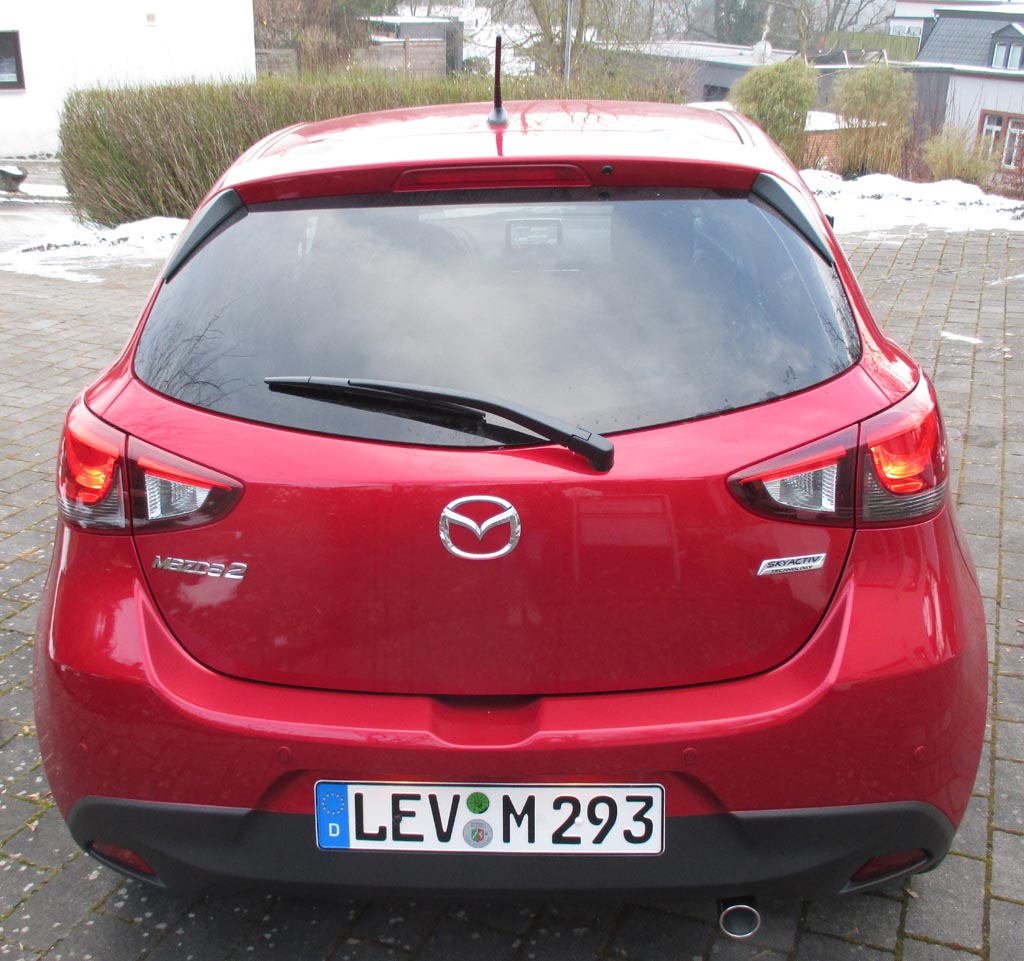 Mazda2: Blick auf die Heckpartie.