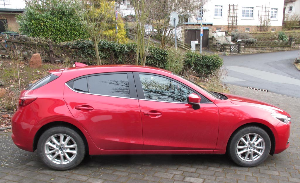 Mazda3: Und so sieht das Fließheck-Modell von der Seite aus.