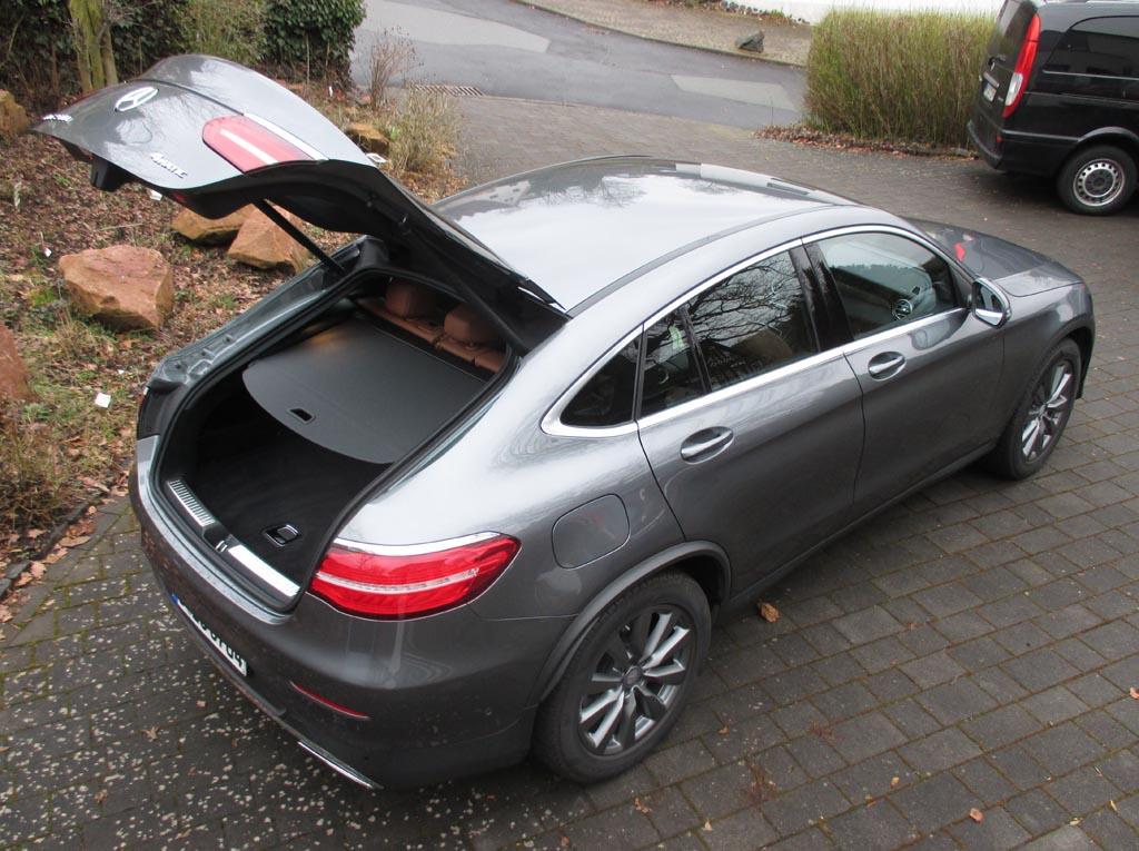 Mercedes GLC Coupé: Das Gepäckabteil fasst 500 bis 1400 Liter.