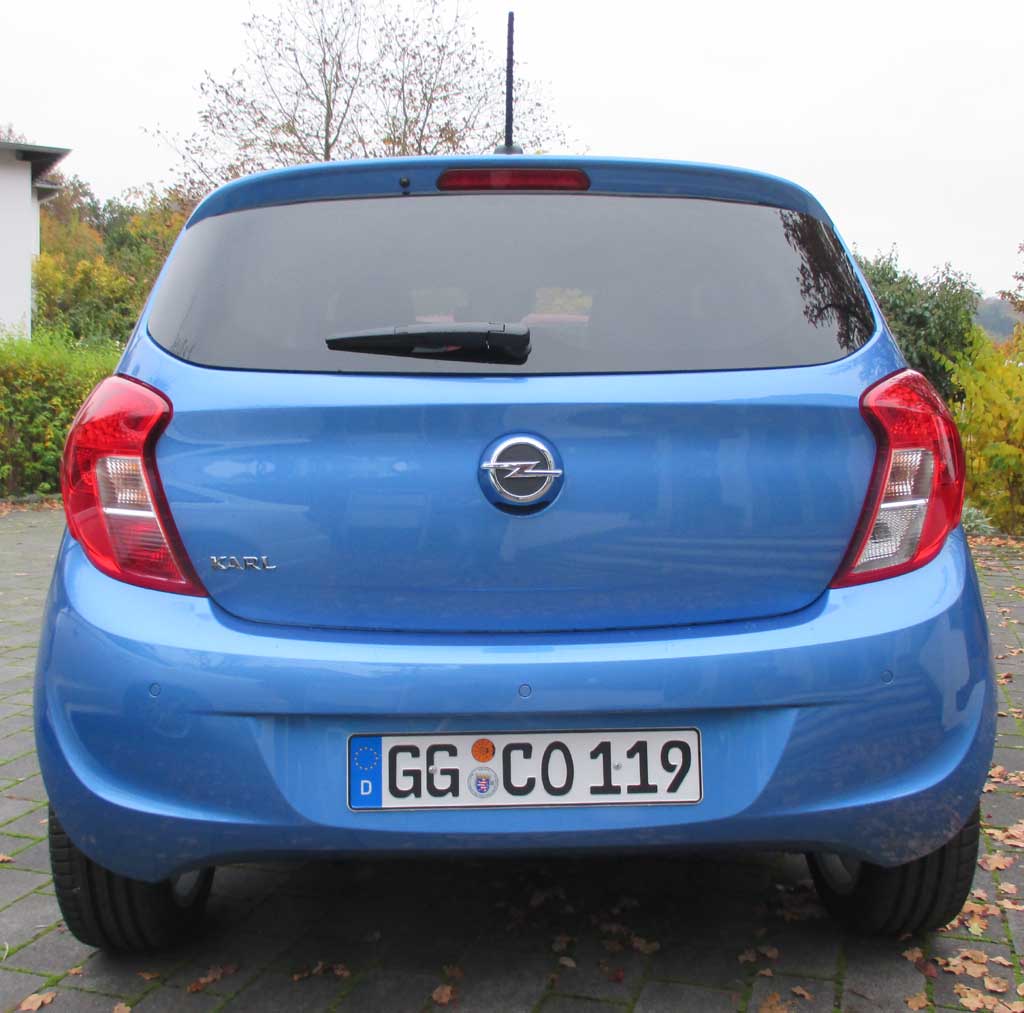 Opel Karl: Blick auf die Heckpartie.