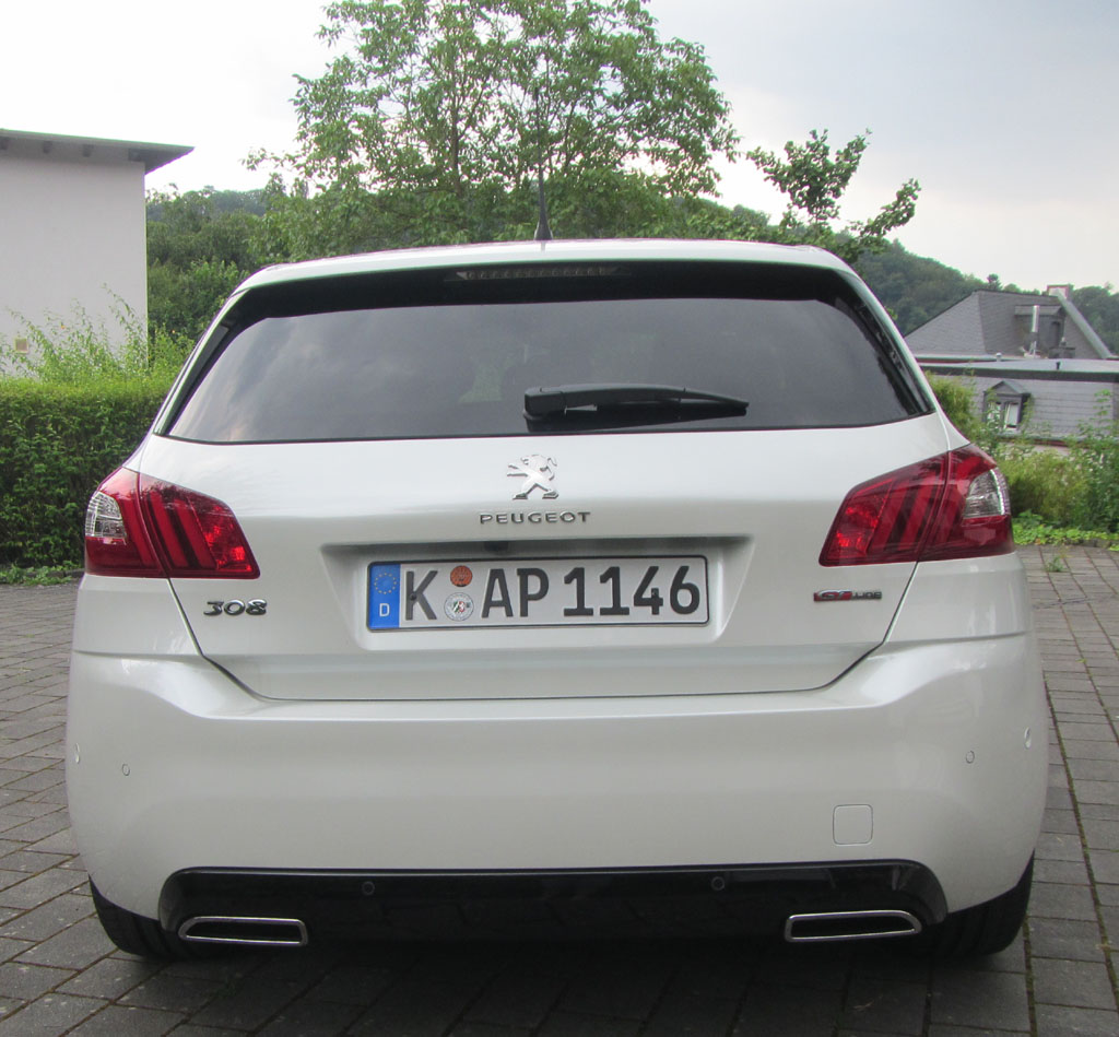 Peugeot 308: Blick auf die Heckpartie.