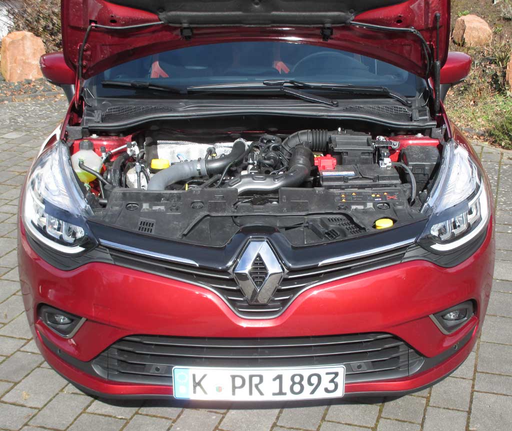 Renault Clio: Blick unter die Haube auf den 1,2-Liter-Turbo.