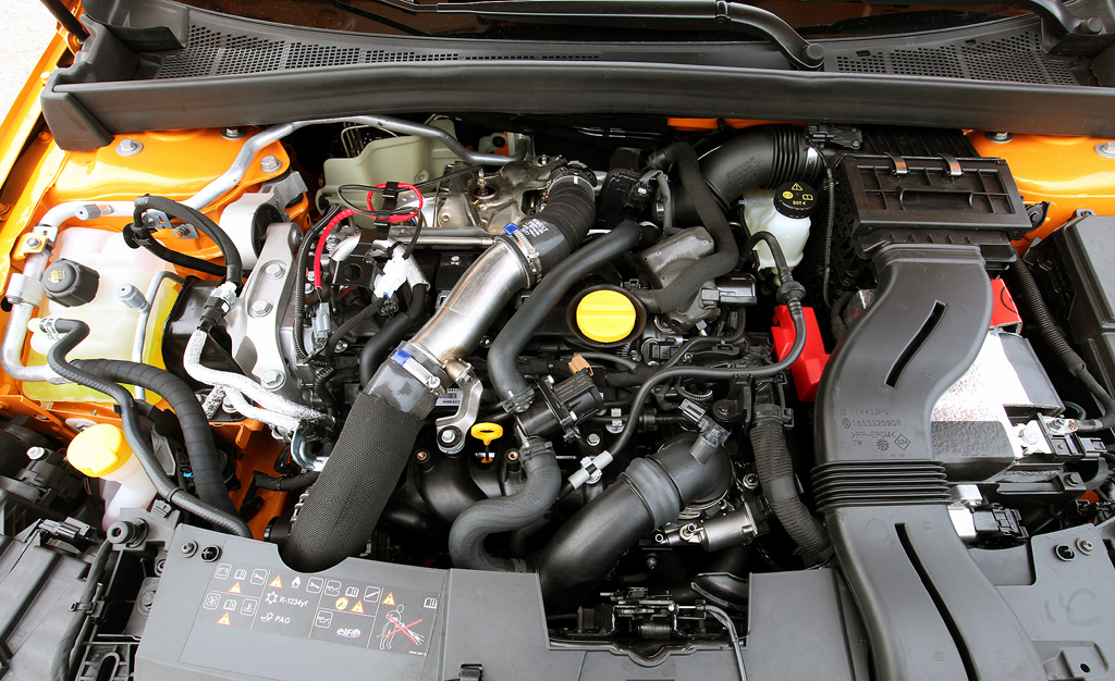 Renault Mégane R.S.: Blick unter die Haube auf den 1,8-Liter-Turbobenziner mit 280 PS.