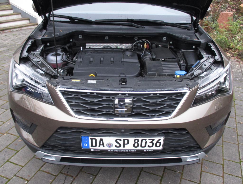 Seat Ateca: Blick unter die Haube auf den 2,0-Liter-Selbstzünder.