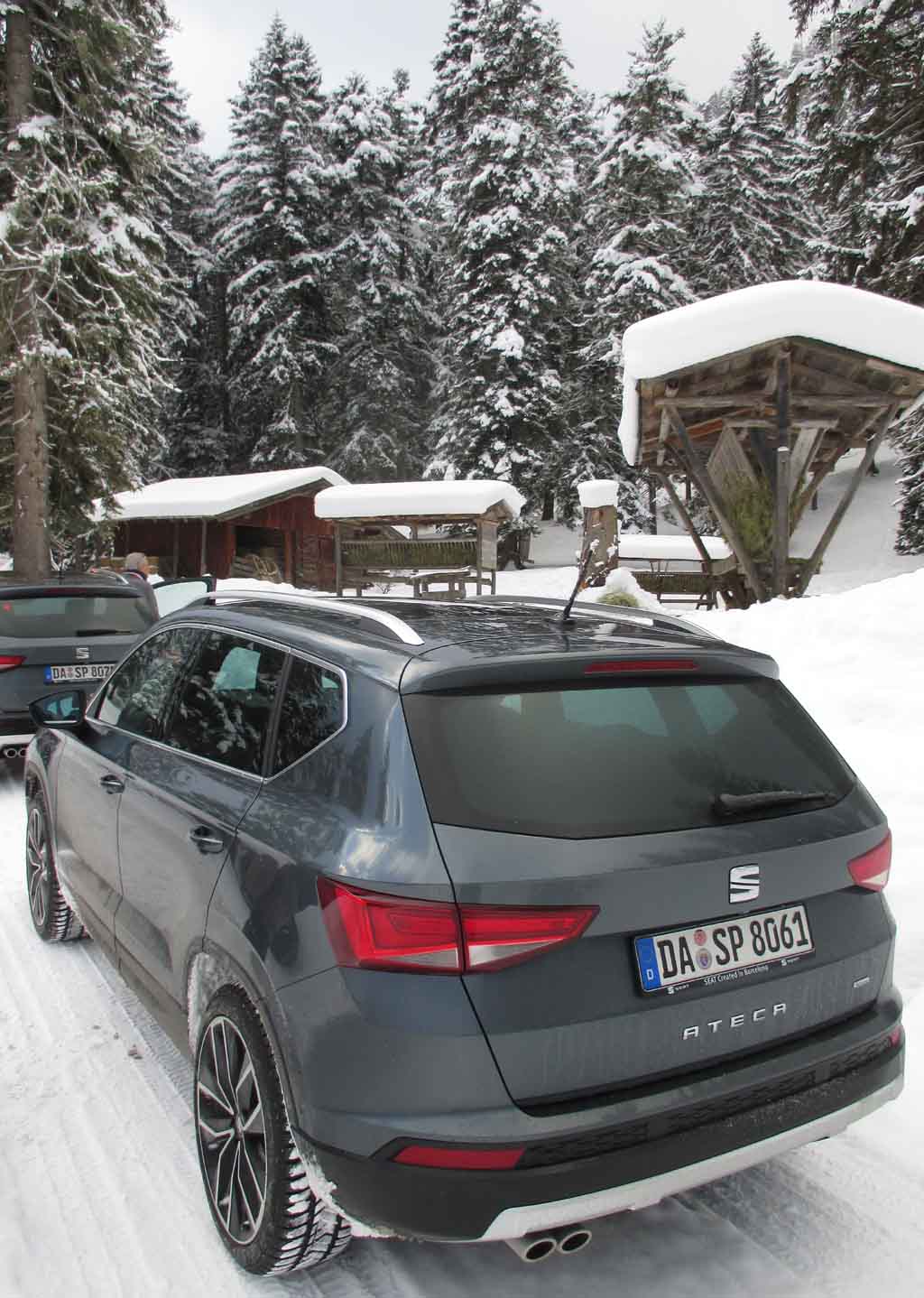 Seat Ateca: Halt an einer Wildfütterungsstelle.