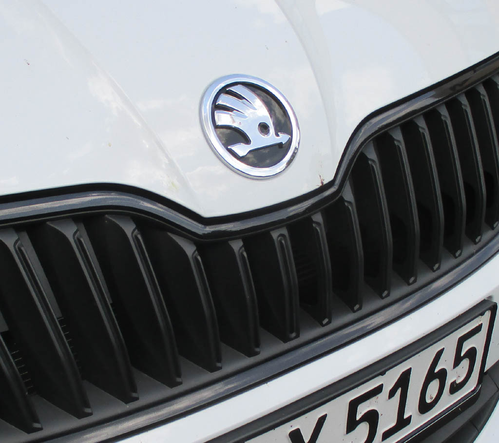 Skoda Fabia: Das Markenlogo sitzt vorn über dem Kühlergrill.