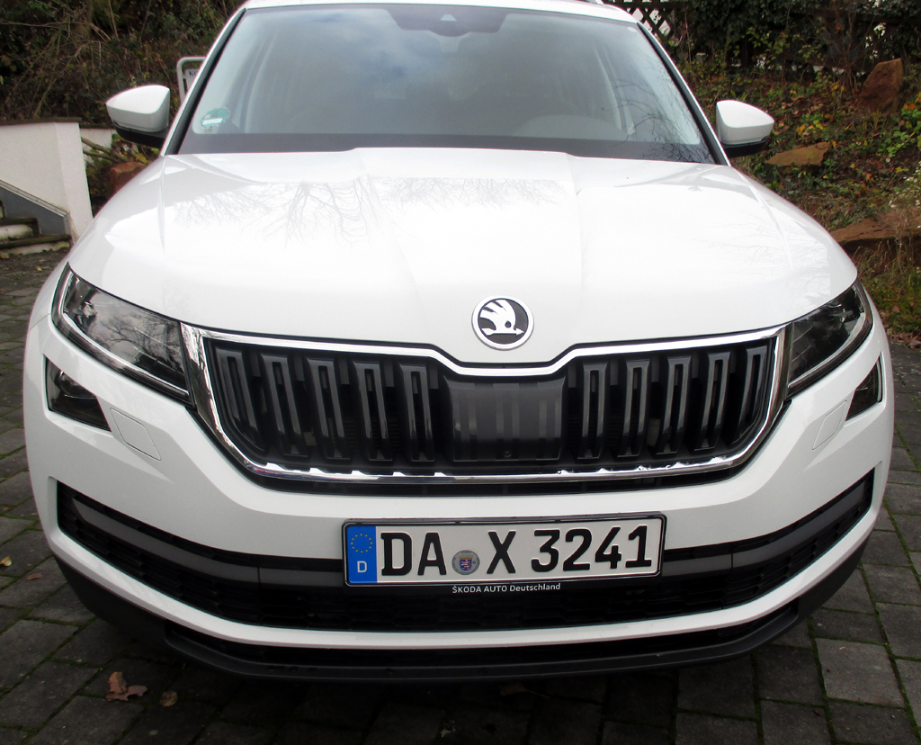 Skoda Kodiaq: Die Frontpartie zeigt das markentypische Gesicht. Fotos: Koch