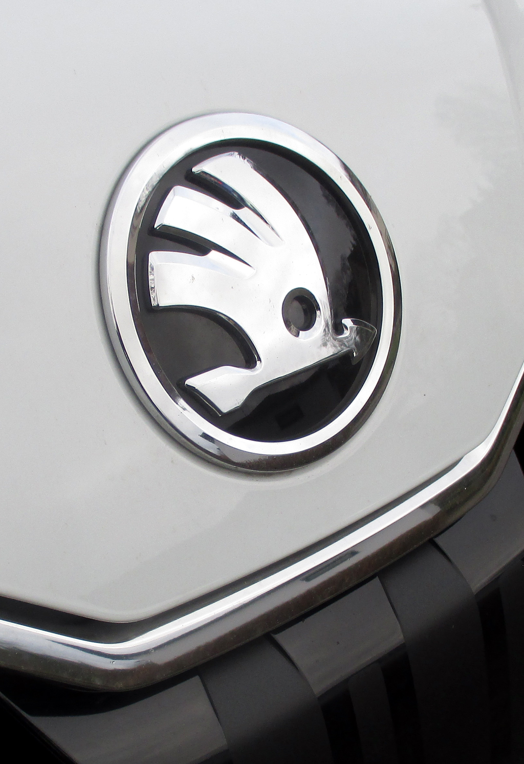 Skoda Kodiaq: Das Markenlogo sitzt vorn über dem Kühlergrill.