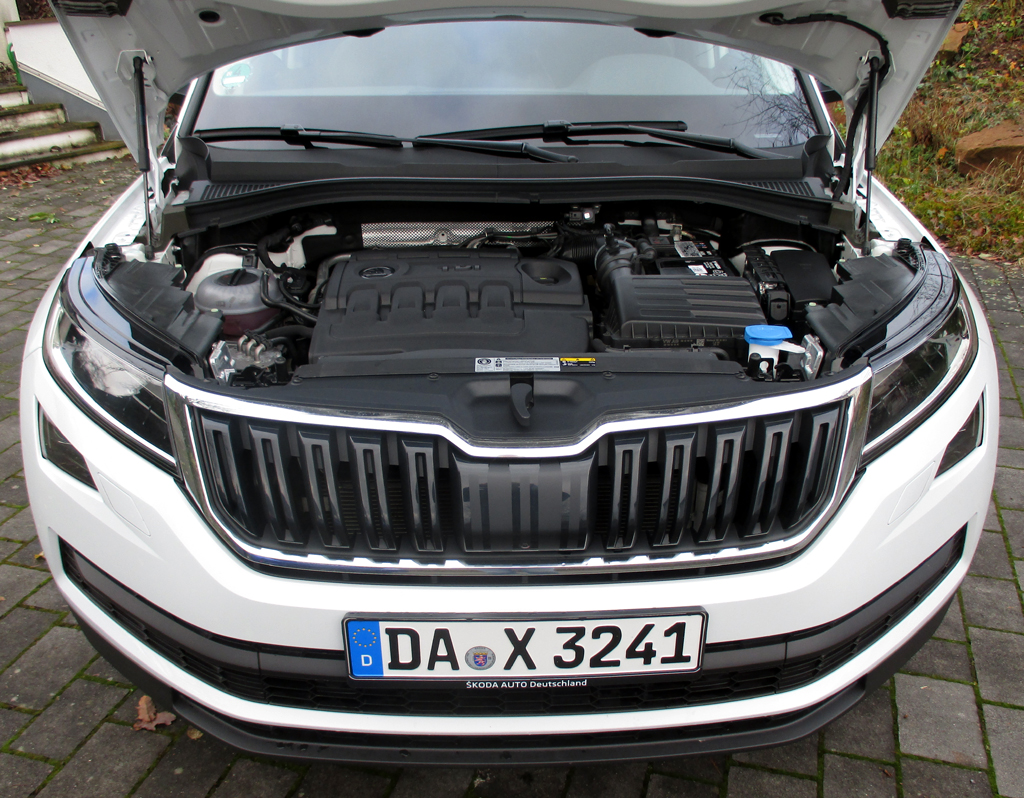 Skoda Kodiaq: Blick unter die Haube auf den 2,0-Liter-Selbstzünder.