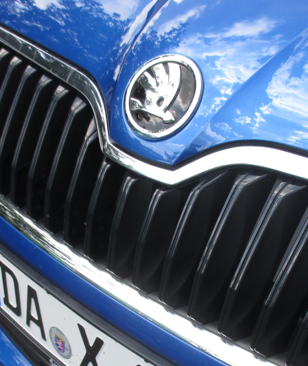 Skoda Octavia: Das Markenemblem sitzt vorn über dem Kühlergrill.