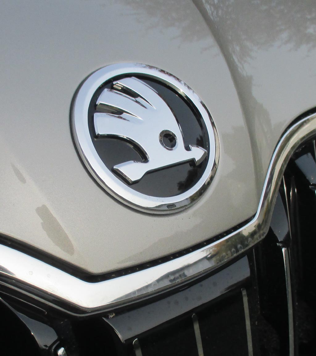 Skoda Superb: Das Markenlogo sitzt vorn auf der Motorhaube.
