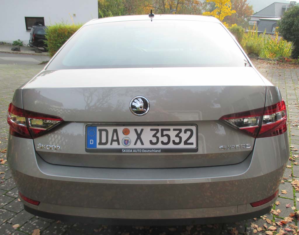 Skoda Superb: Blick auf die Heckpartie.
