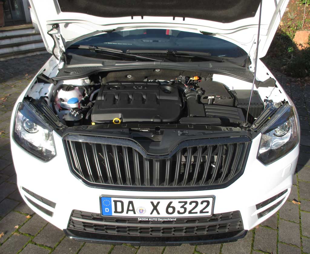 Skoda Yeti: Blick auf den 2,0-Liter-Vierzylinder-Selbstzünder.