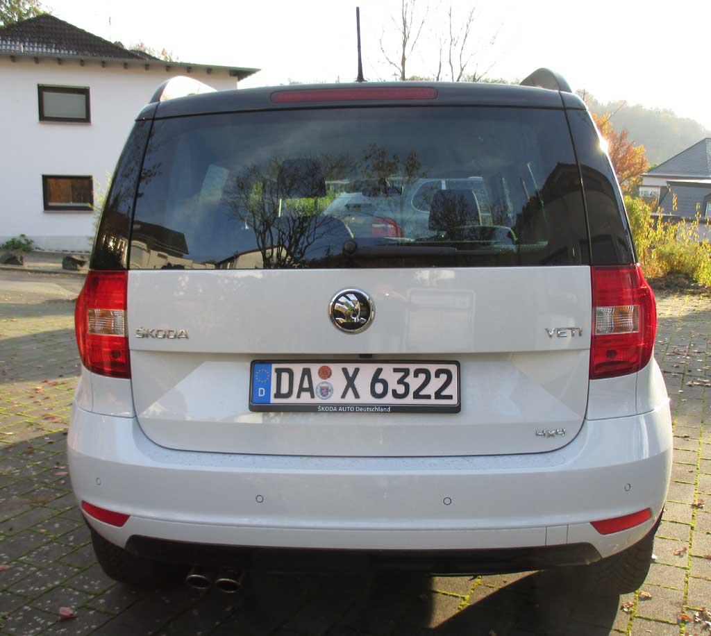 Skoda Yeti: Blick auf die Heckpartie.