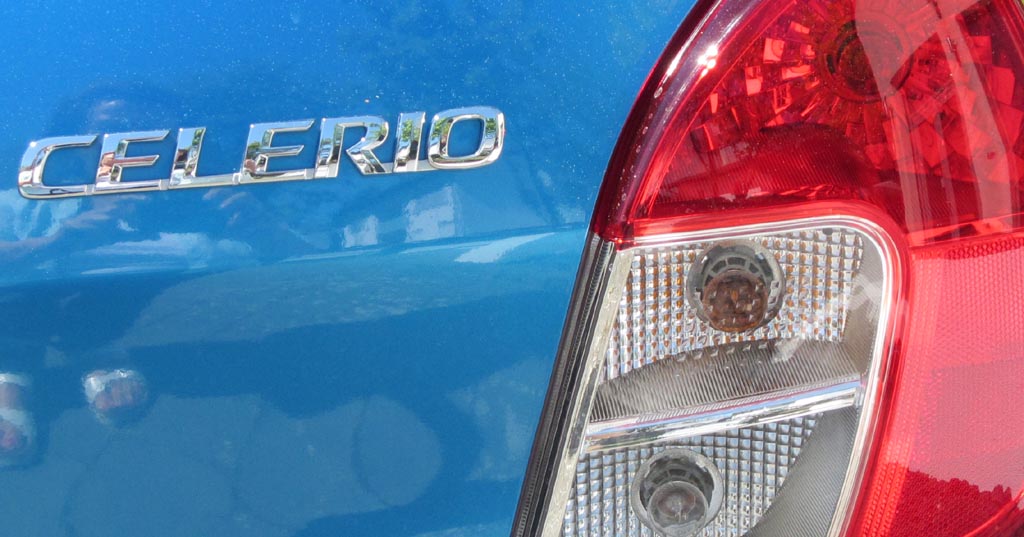 Suzuki Celerio: Moderne Leuchteinheit hinten mit Modellschriftzug.