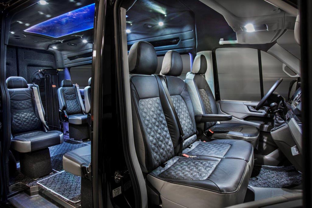 So komfortabel kann es ebenfalls in einer VW Crafter zugehen.