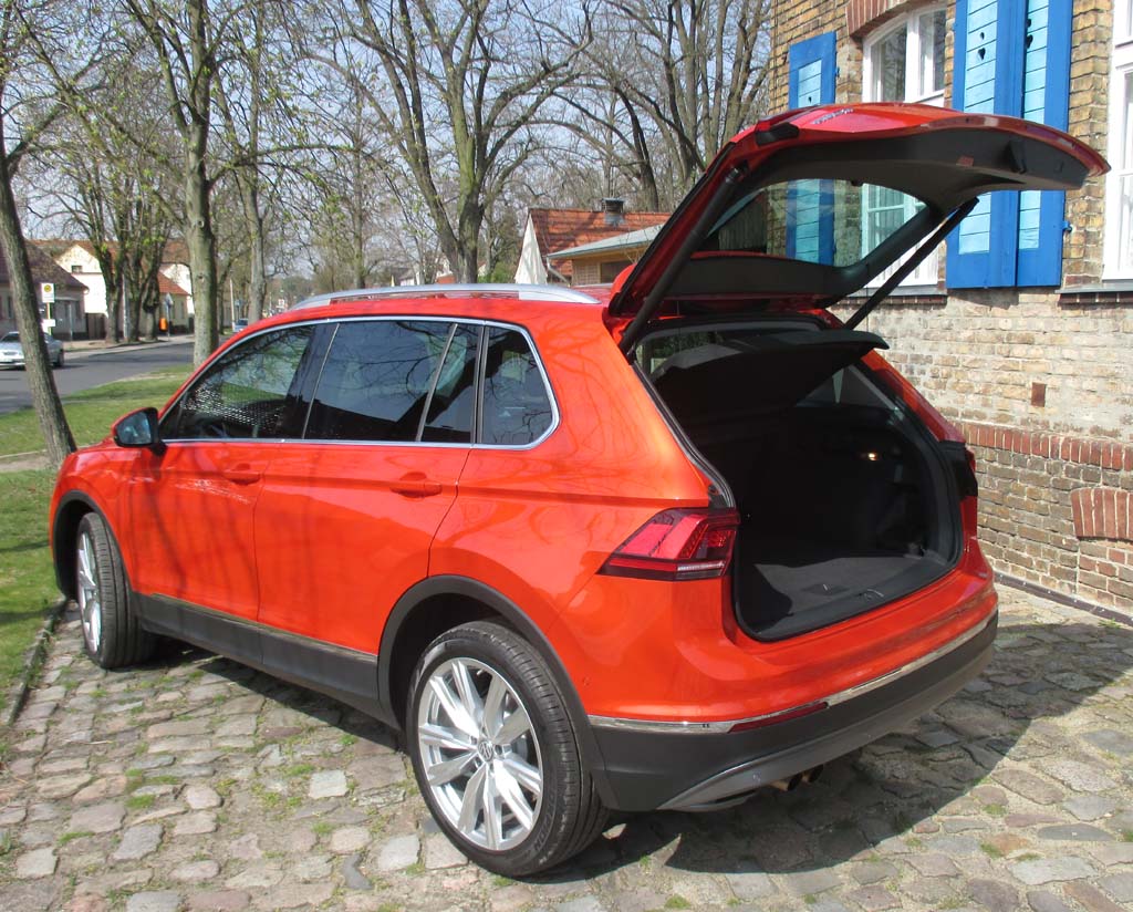 VW Tiguan: Das Gepäckabteil fasst 615 bis 1655 Liter.