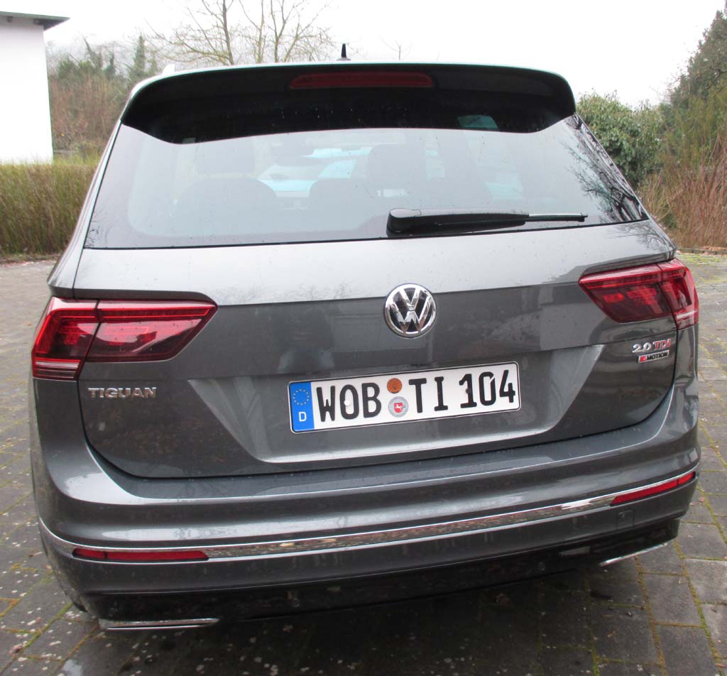 VW Tiguan: Blick auf die Heckpaartie.