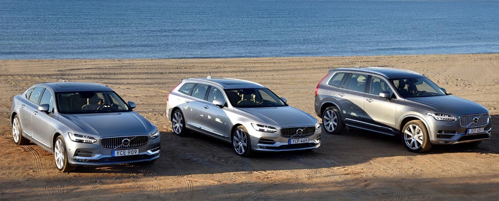 Volvos neue 90er-Baureihe: (von links) S90, V90, XC90.