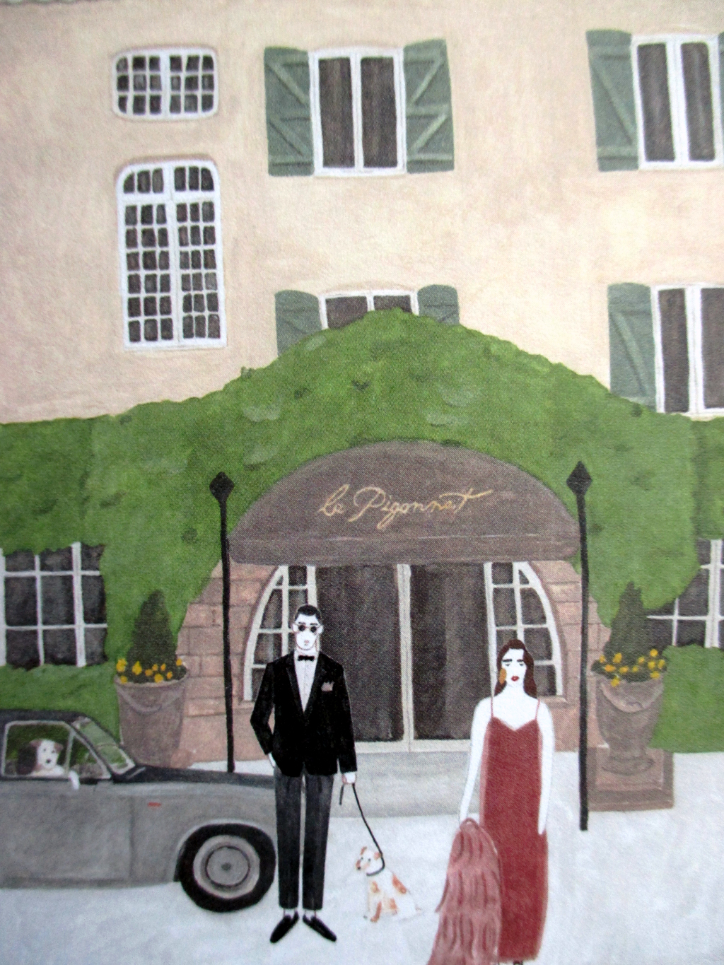 … wie diese Farbzeichnung des Hotels Le Pigonnet in Aix-en-Provence.  