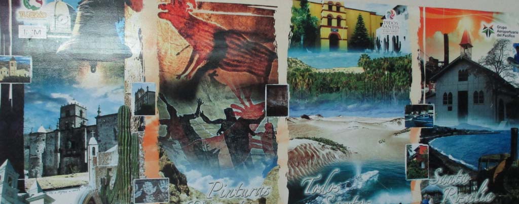 Gesehen im Flughafen Los Cabos II: Baja-California-Sur-Bildermosaik.