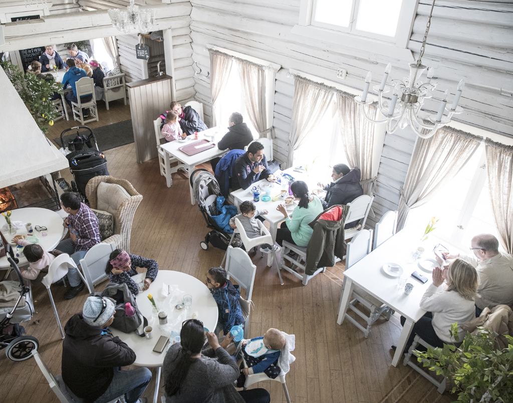 Im Café der Hadeland Glassverken.