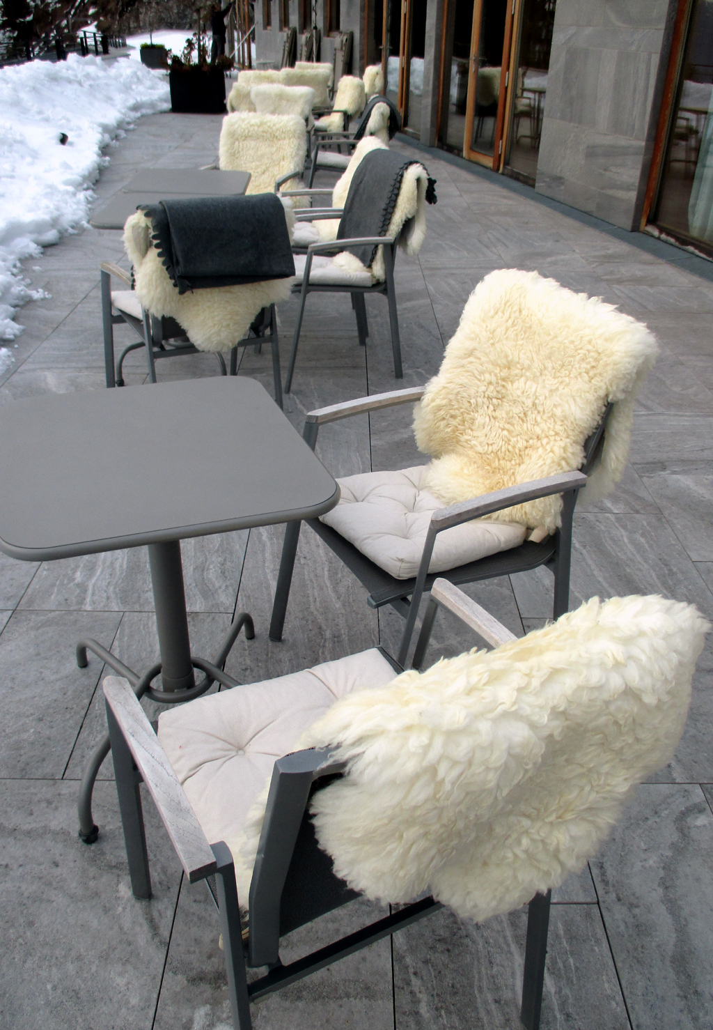 Mit wärmendem Fell im Rücken ließe es sich bei kühleren Temperaturen sogar auf der Terrasse aushalten.