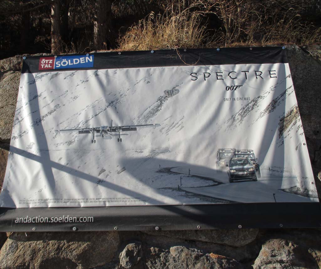 Erinnerung I an die „Spectre“-Dreharbeiten an der Auffahrt zur Gletscherstraße.