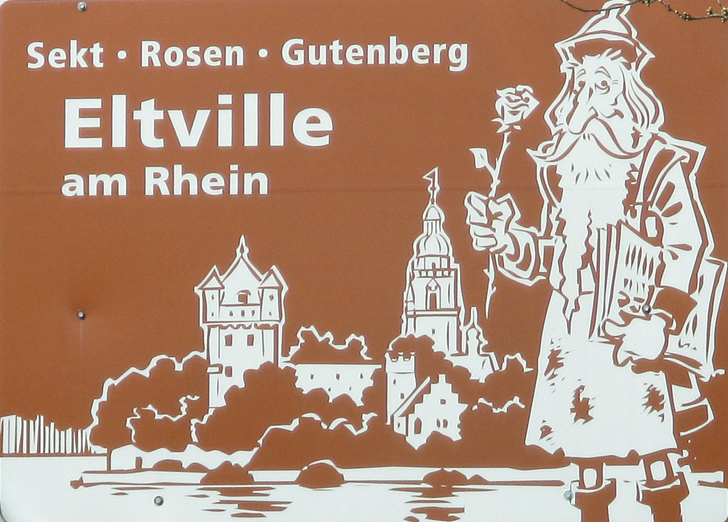 Das ist Eltville: Sekt, Rosen und Buchdruckerfinder Gutenberg, der wohl einige Zeit hier verbrachte.